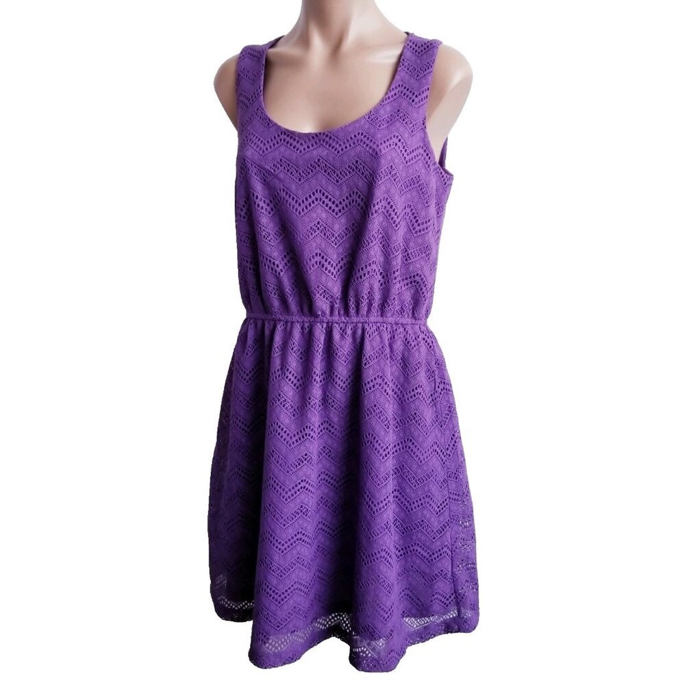 Purple Eyelet Lace Sleeveless Sundress Size M by Candalite